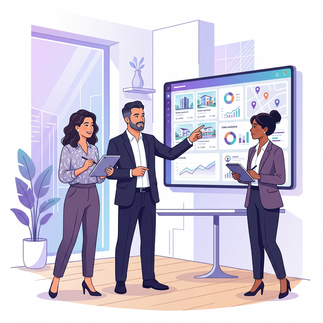 Emlak Ofisi - Panelde çalışan emlak ekibi